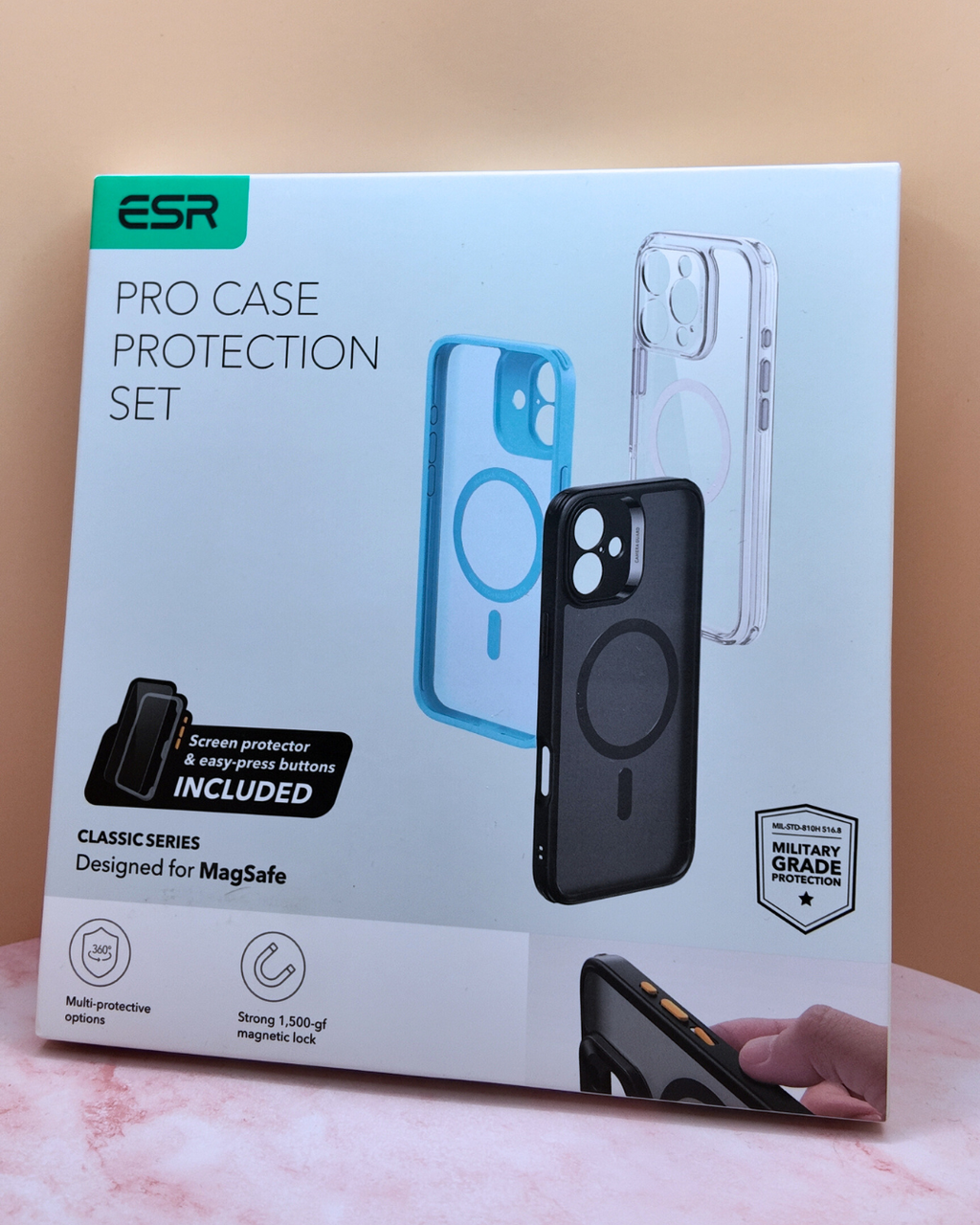 ✨ Coque iPhone MagSafe + Protection écran – Set complet ESR