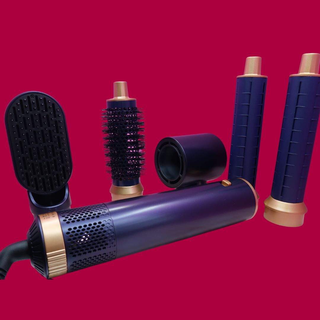 💇‍♀️ Set Coiffure 5-en-1 "AirGlam" – Sèche, Lisse, Boucle & Volume