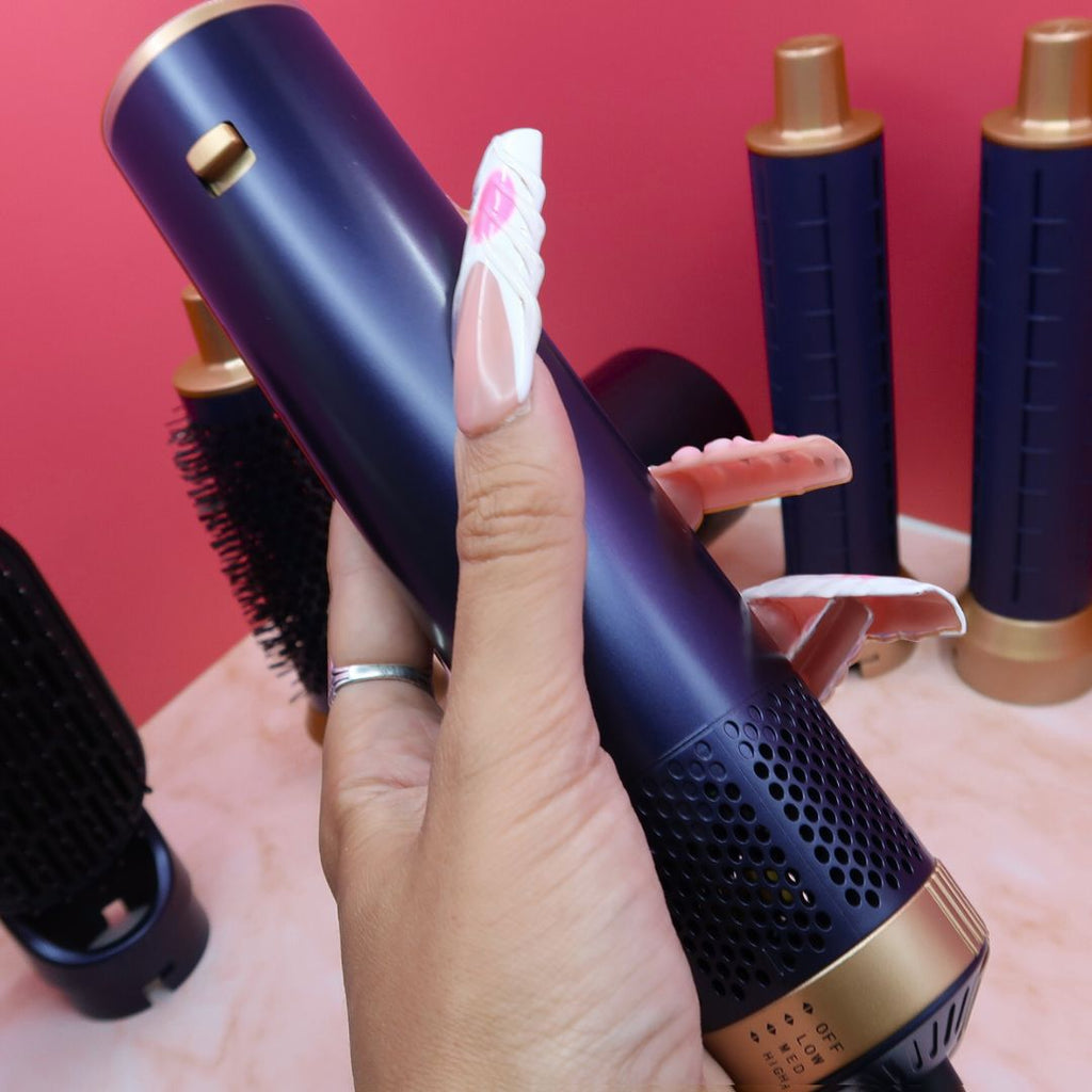 💇‍♀️ Set Coiffure 5-en-1 "AirGlam" – Sèche, Lisse, Boucle & Volume