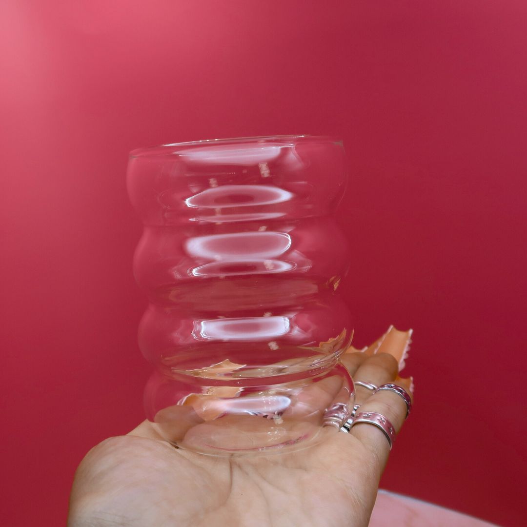 ☕ Verre Latte “Ripple” – Double Paroi & Design Ondulé