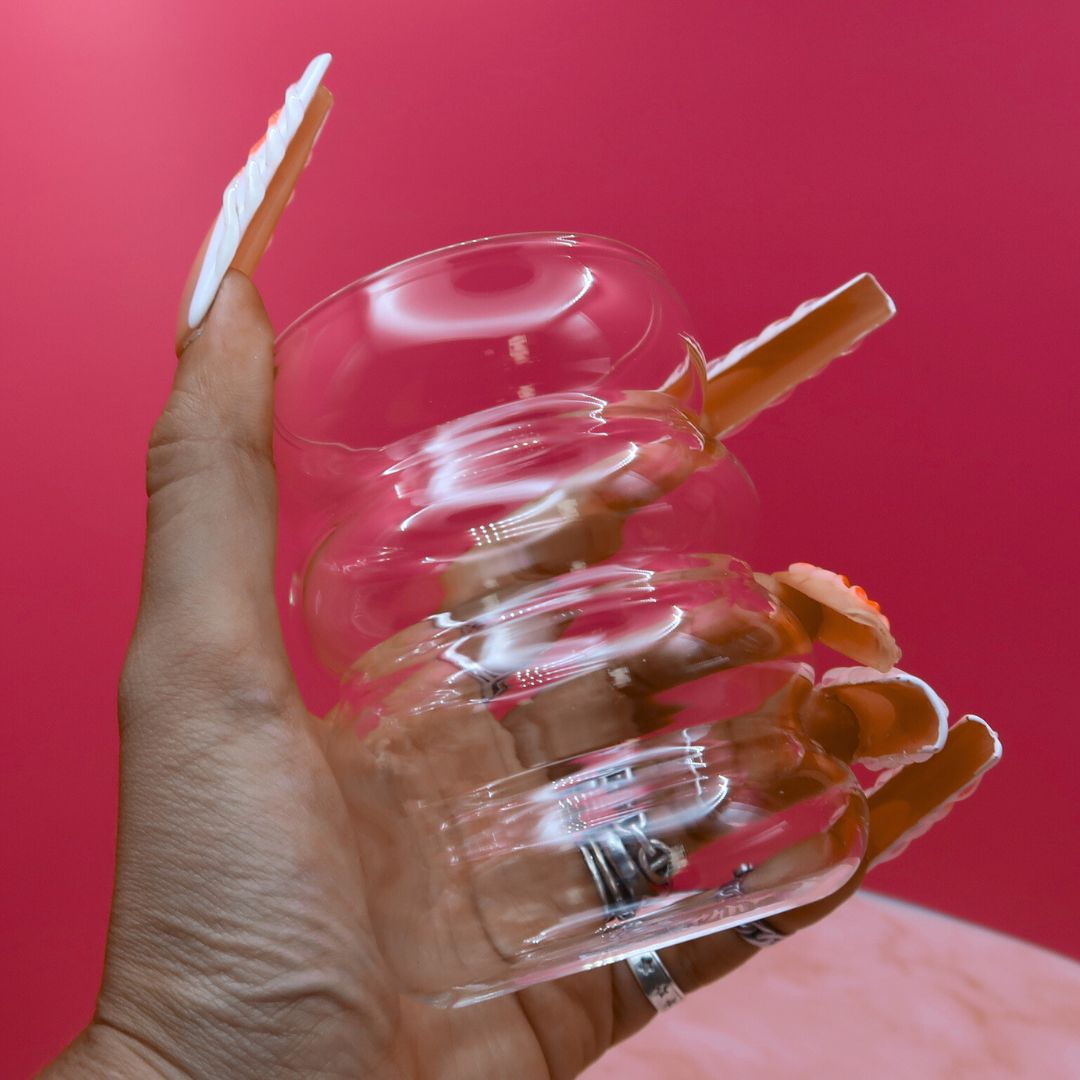 ☕ Verre Latte “Ripple” – Double Paroi & Design Ondulé