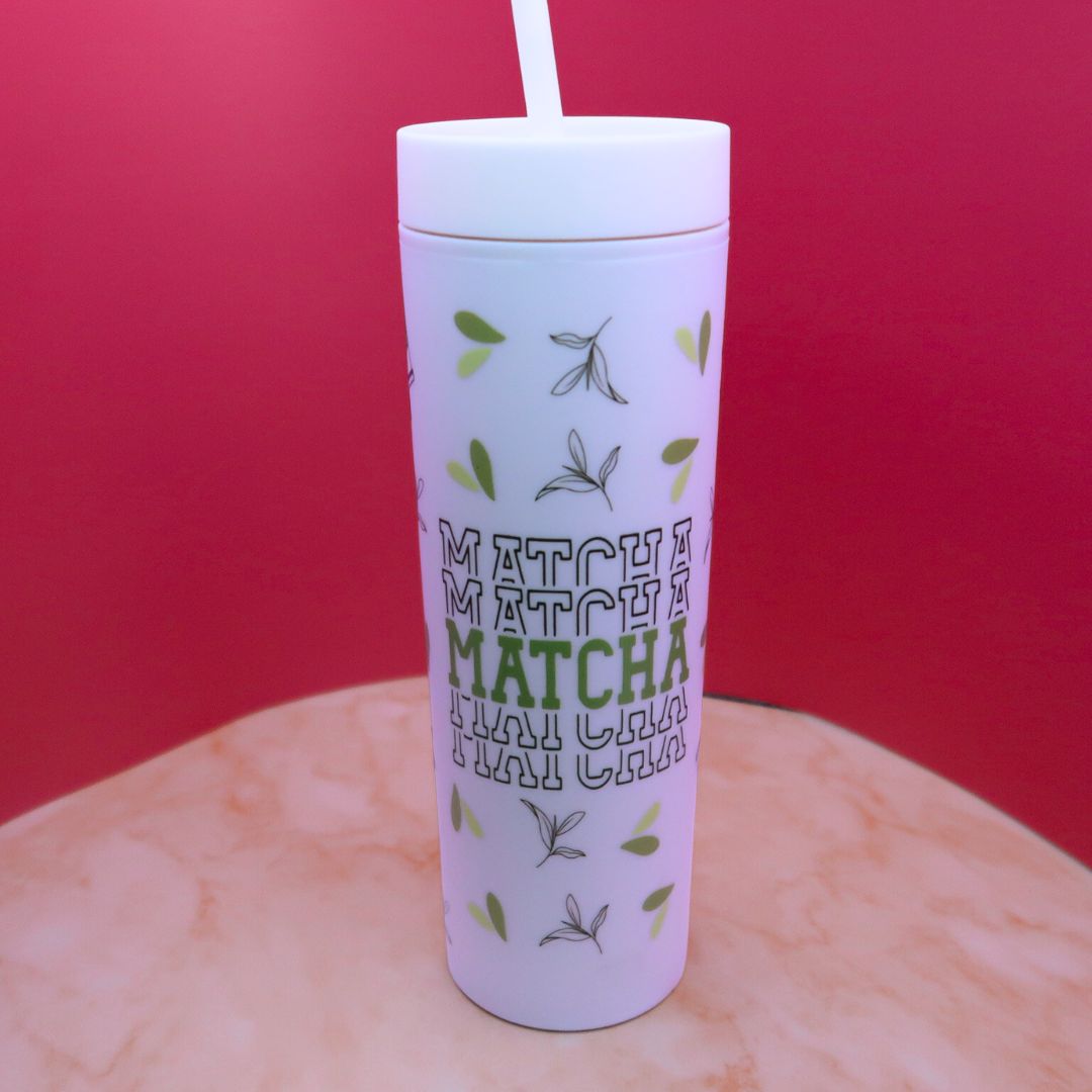 🍵 Tumbler Matcha Mood – Gobelet 600 ml avec Paille & Effet Thermochrome