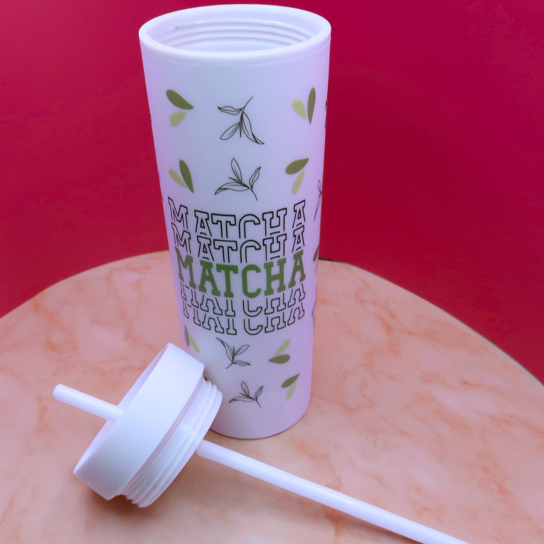 🍵 Tumbler Matcha Mood – Gobelet 600 ml avec Paille & Effet Thermochrome