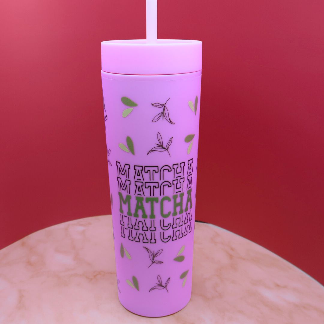 🍵 Tumbler Matcha Mood – Gobelet 600 ml avec Paille & Effet Thermochrome
