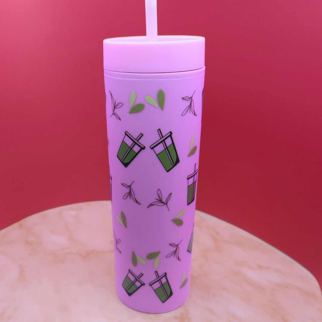 🍵 Tumbler Matcha Mood – Gobelet 600 ml avec Paille & Effet Thermochrome