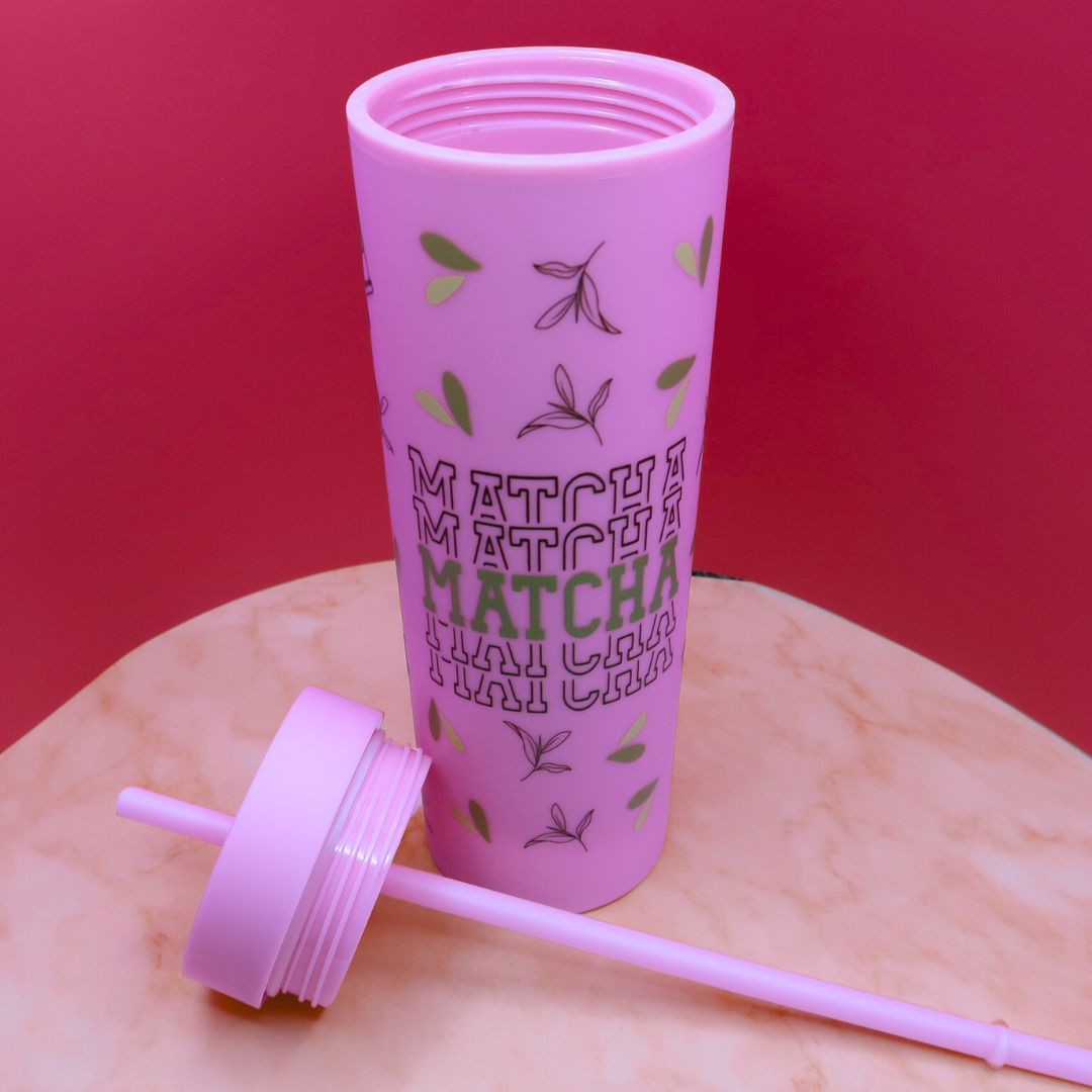 🍵 Tumbler Matcha Mood – Gobelet 600 ml avec Paille & Effet Thermochrome