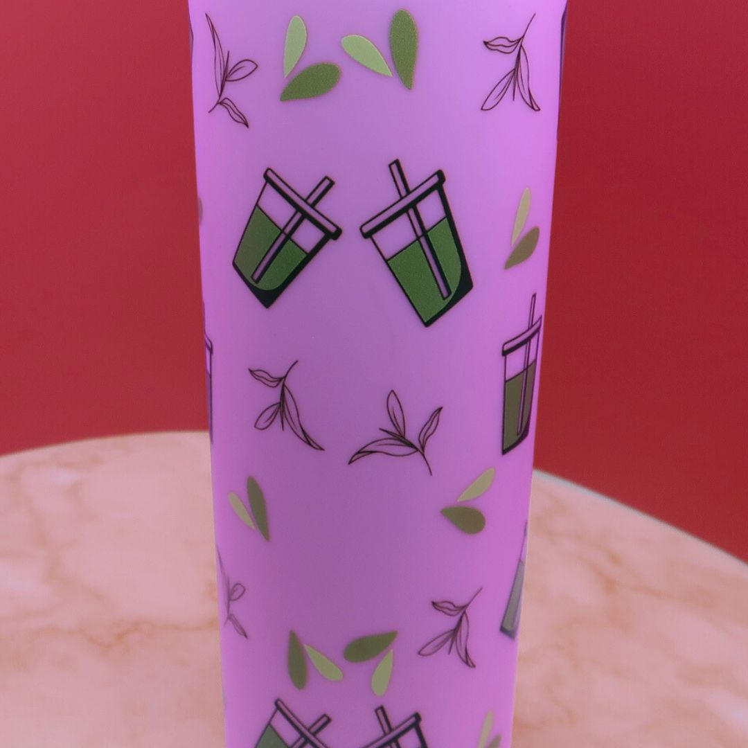 🍵 Tumbler Matcha Mood – Gobelet 600 ml avec Paille & Effet Thermochrome