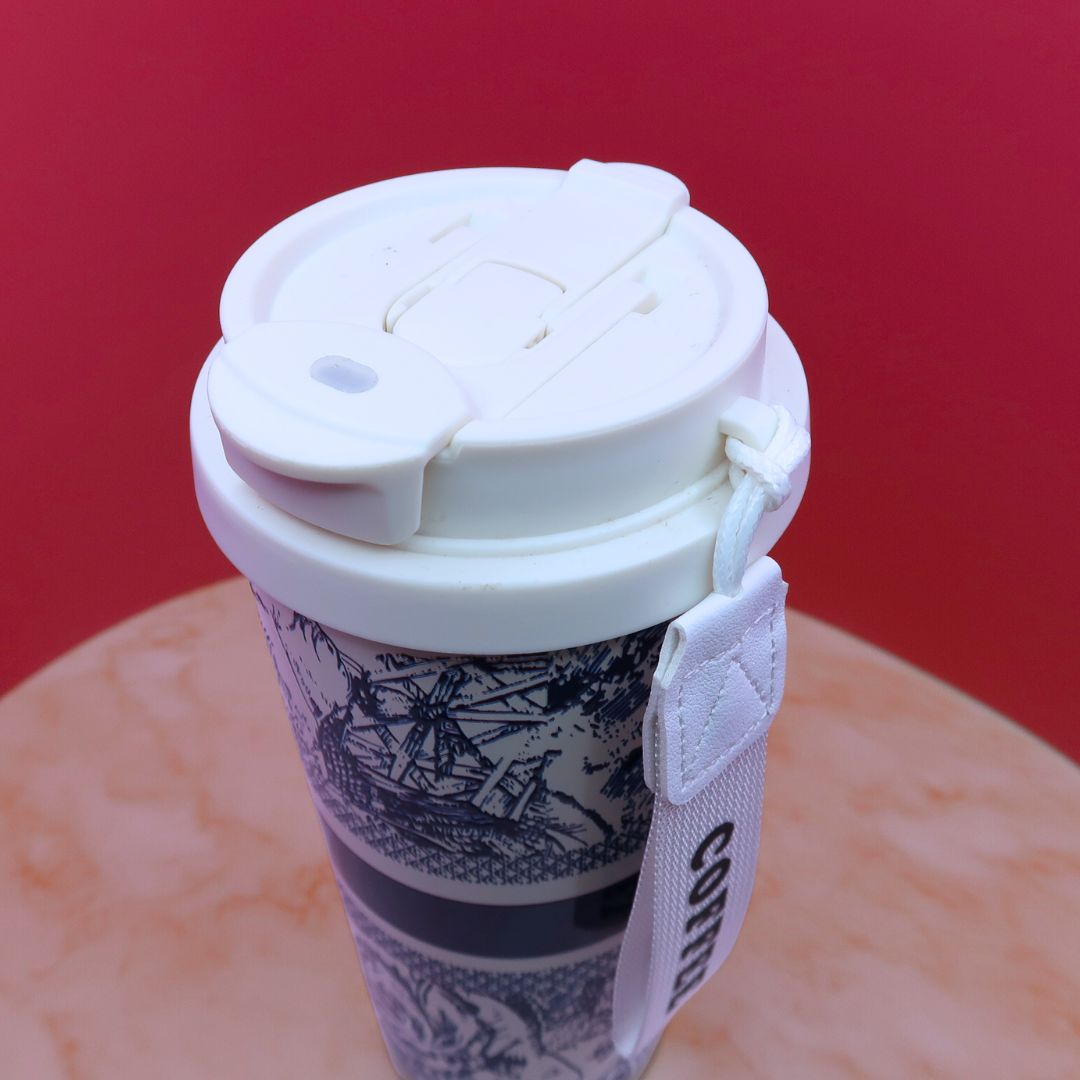 ☕ Mug Nomade "Blue Paris" – Gobelet Isotherme 400ml avec Sangle