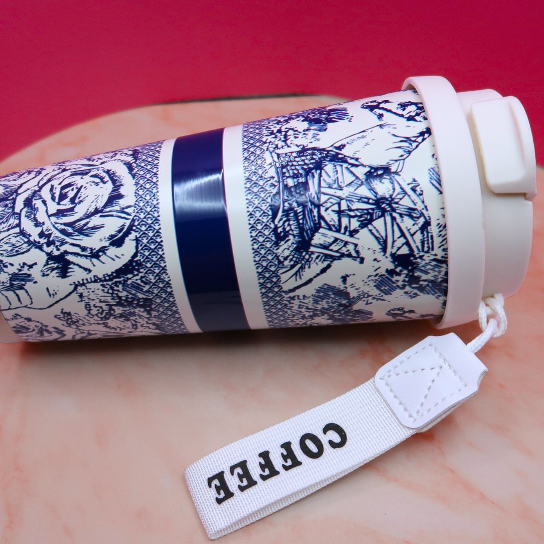 ☕ Mug Nomade "Blue Paris" – Gobelet Isotherme 400ml avec Sangle