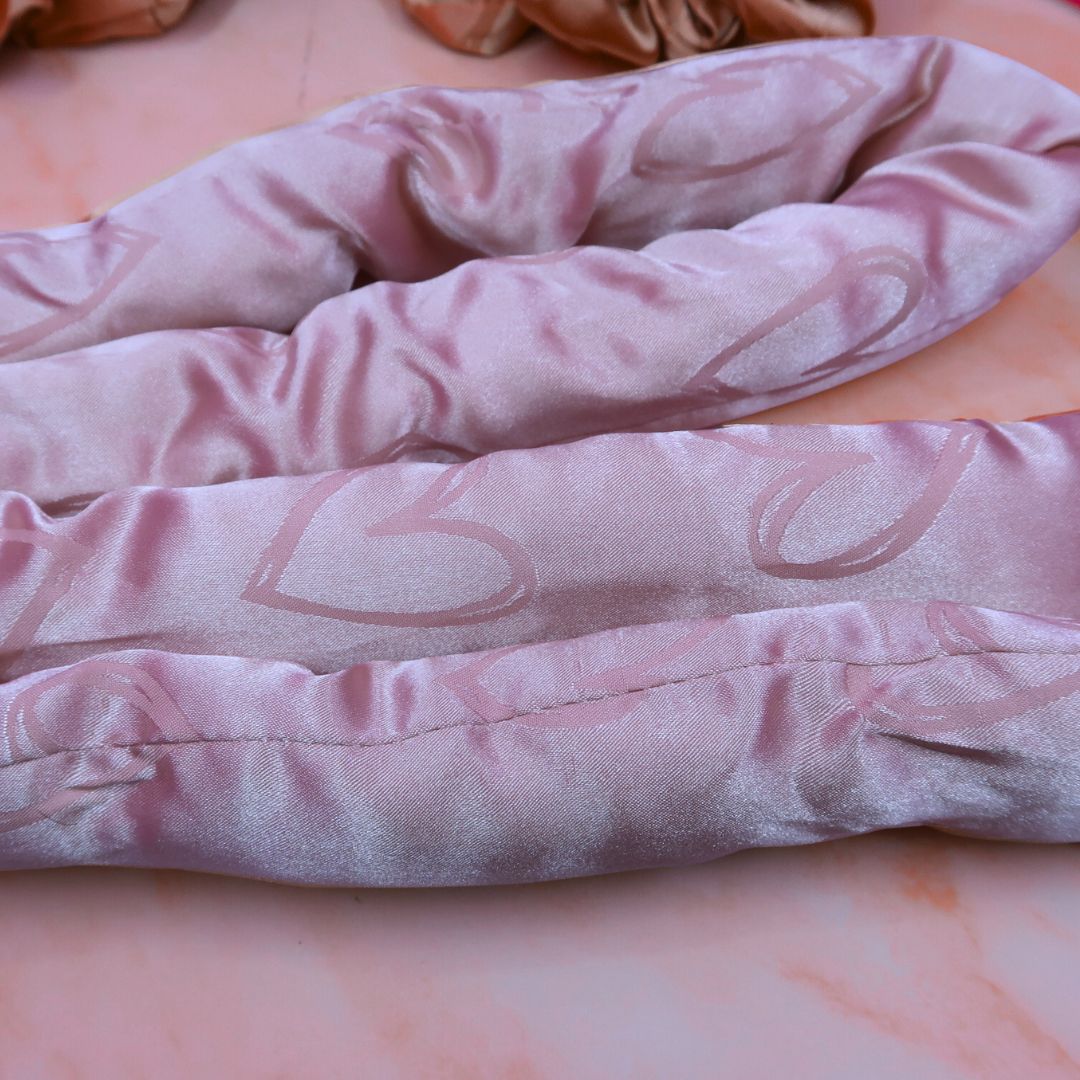 🎀 Kit boucles en soie – Rose poudré