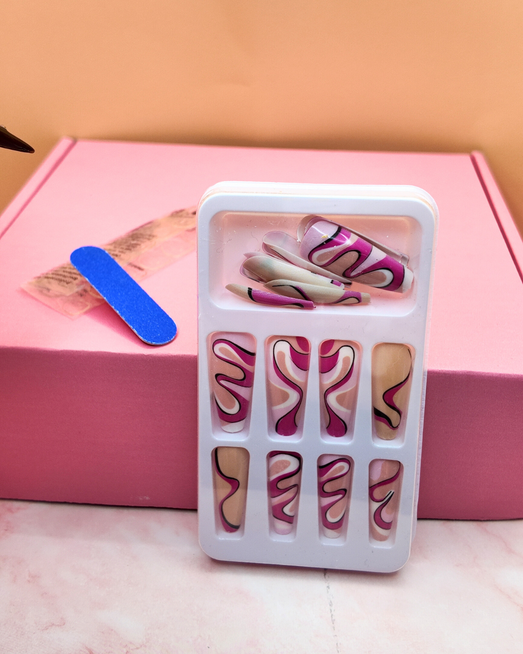 Pink Lava – Press On Nails 🔥💗