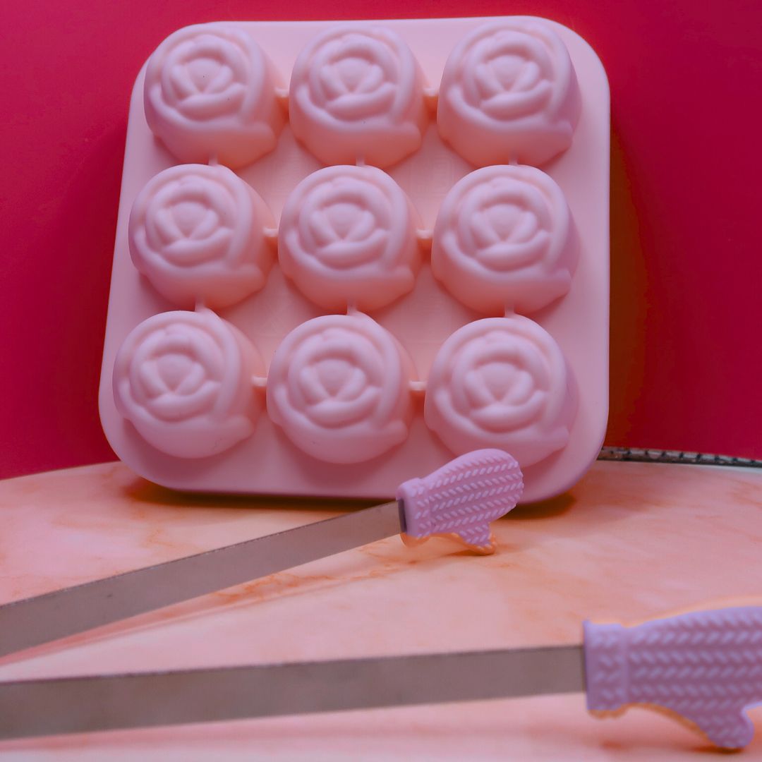 🌹 Moule Silicone "Roses d'Amour" – 9 Cavités + Pince Déco