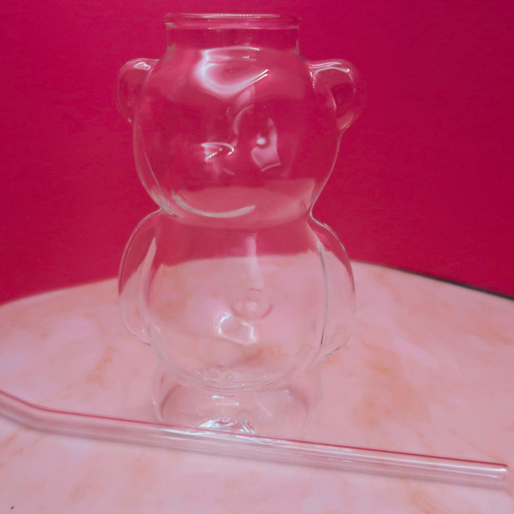 🧸💧 Gobelet en verre “Ourson” avec paille