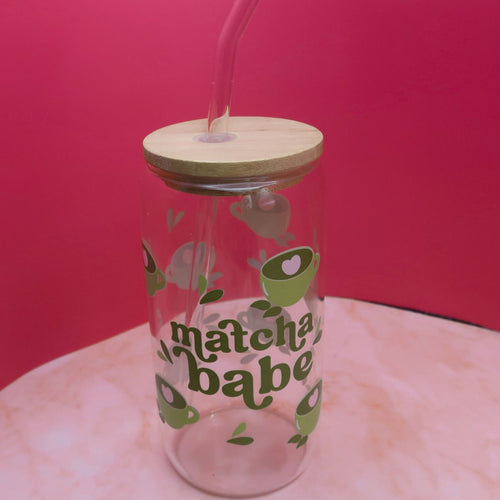 Gobelet en verre “Matcha Babe” 🍵💚