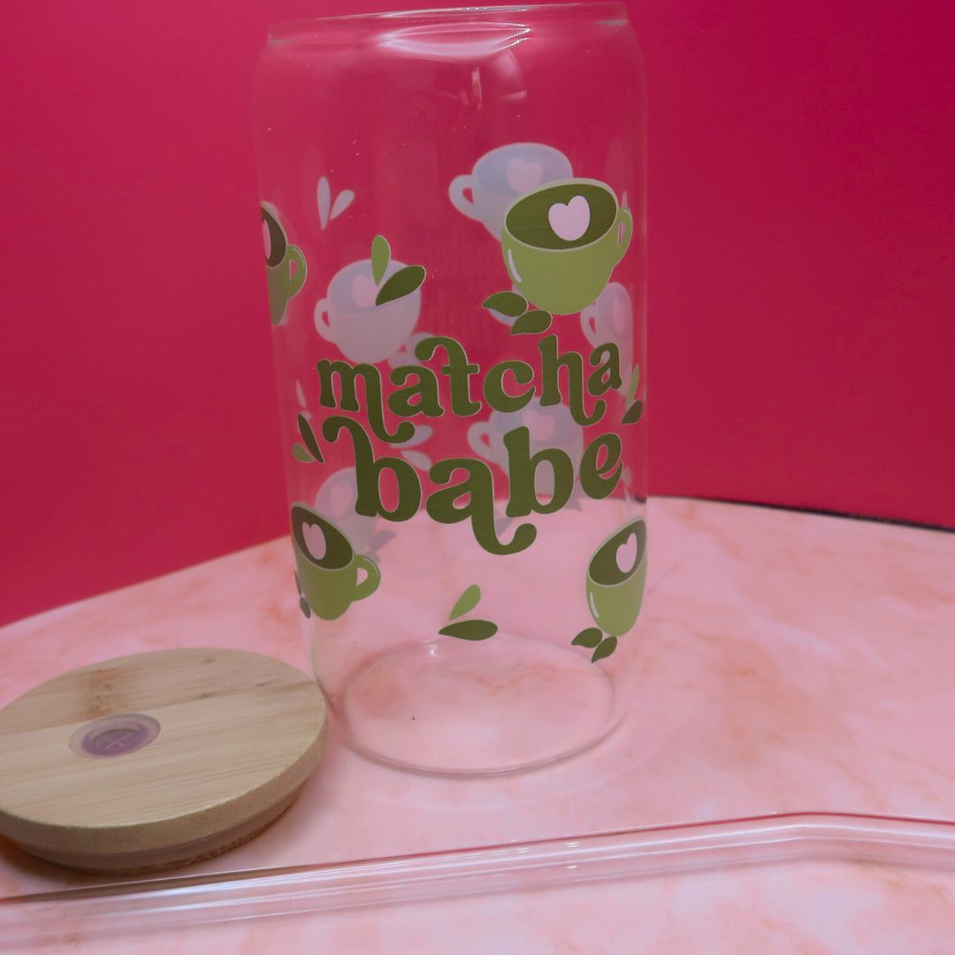 Gobelet en verre “Matcha Babe” 🍵💚