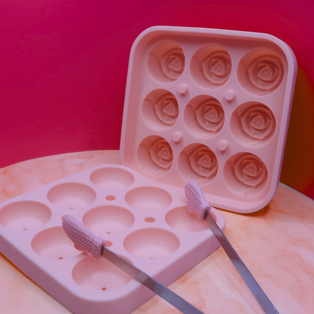🌹 Moule Silicone "Roses d'Amour" – 9 Cavités + Pince Déco
