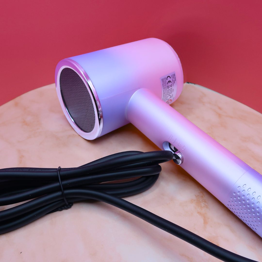 💋 Sèche-cheveux ionique compact – Dégradé Rose / Violet Nuit