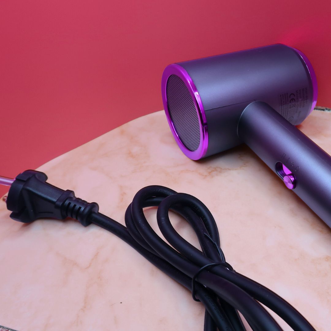 💋 Sèche-cheveux ionique compact – Dégradé Rose / Violet Nuit