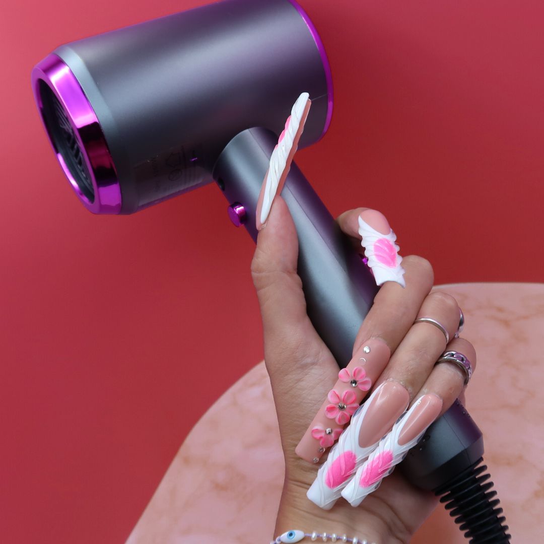 💋 Sèche-cheveux ionique compact – Dégradé Rose / Violet Nuit