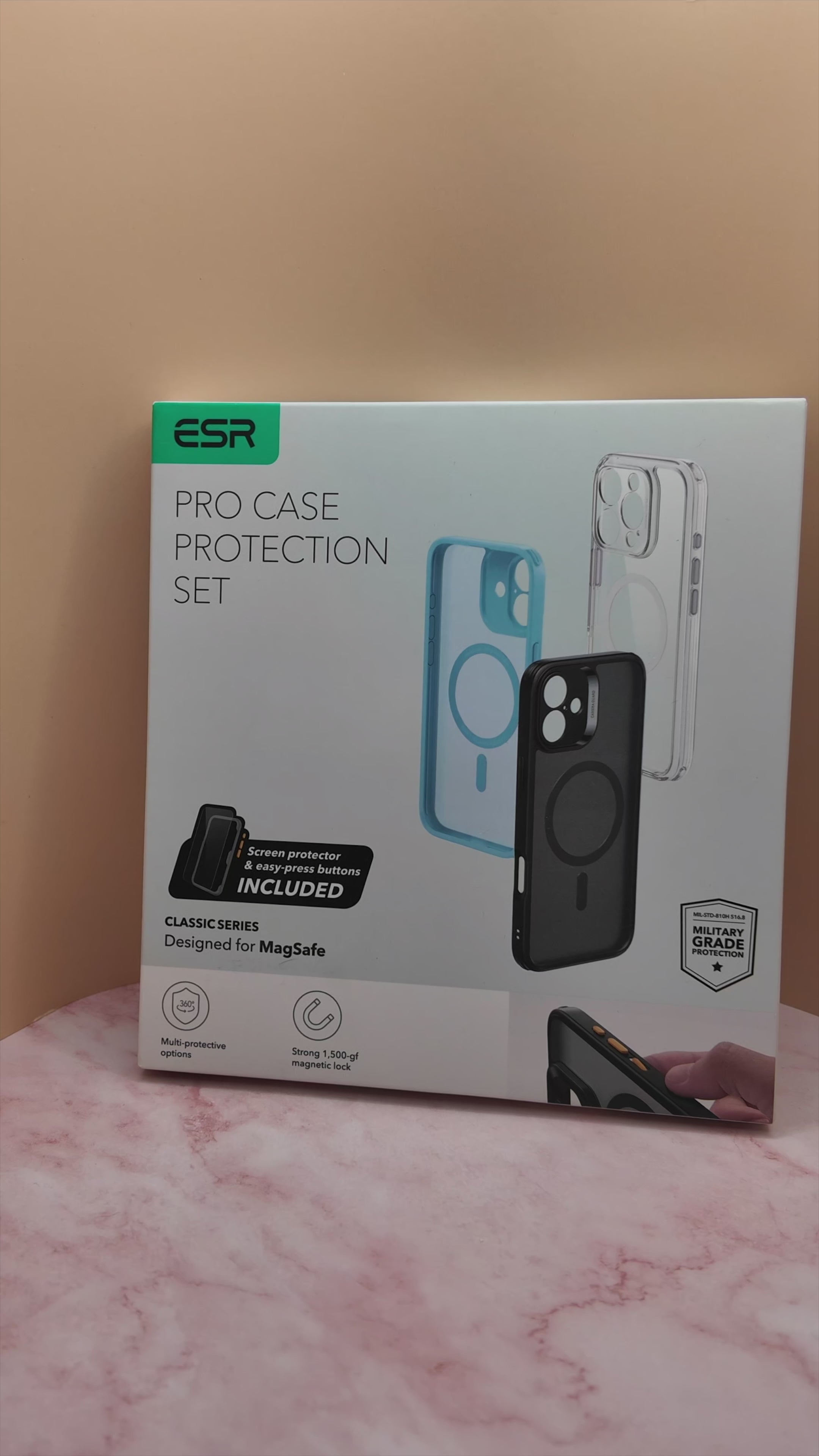 ✨ Coque iPhone MagSafe + Protection écran – Set complet ESR